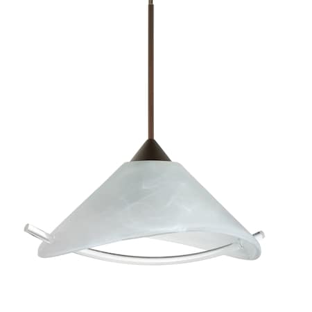 Besa Lighting Hoppi Cord Pendant, Marble/Clear, Bronze Finish, 1x5W LED 1XT-181304-LED-BR
